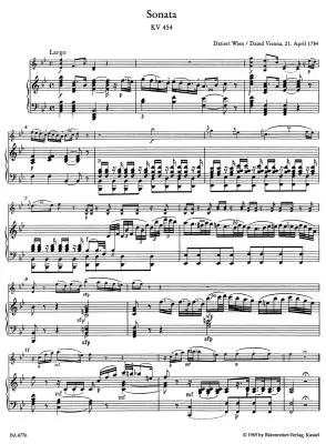 Sonatas K. 454, 481, 526, 547 - Mozart - Violin/Piano - Book