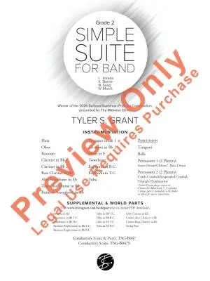 Simple Suite for Band - Grant - Concert Band - Gr. 2