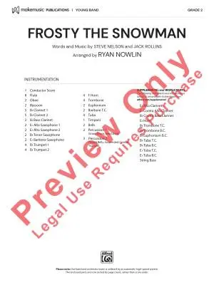 Frosty the Snowman - Nelson/Rollins/Nowlin - Concert Band - Gr. 2
