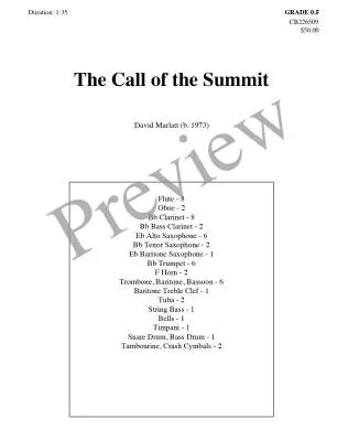 The Call of the Summit - Marlatt - Concert Band - Gr. 0.5