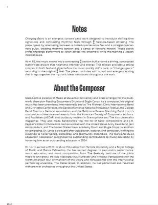Changing Gears - Lortz - Concert Band - Gr. 2.5