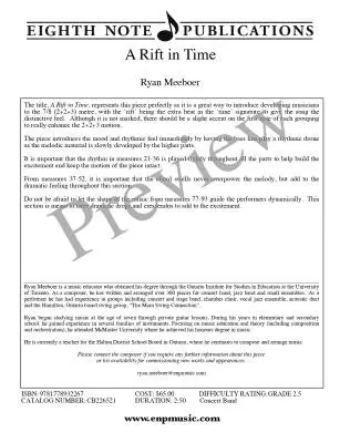 A Rift in Time - Meeboer - Concert Band - Gr. 2