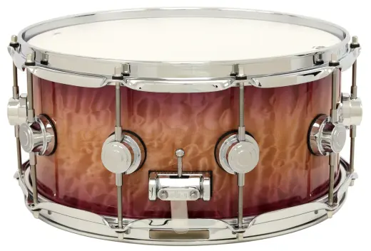 L&M Exclusive Collector\'s Series Purple Heart 6.5x14\'\' Snare Drum - Natural to Purple Burst Over Quilted Maple