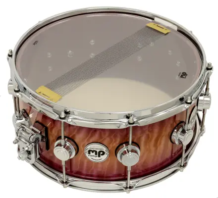 L&M Exclusive Collector\'s Series Purple Heart 6.5x14\'\' Snare Drum - Natural to Purple Burst Over Quilted Maple