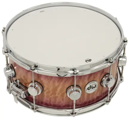 L&M Exclusive Collector\'s Series Purple Heart 6.5x14\'\' Snare Drum - Natural to Purple Burst Over Quilted Maple