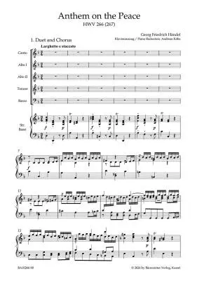 Anthem on the Peace HWV 266 (267) - Handel - Vocal Score, Urtext Edition - Soloists, Mixed Choir, Orchestra