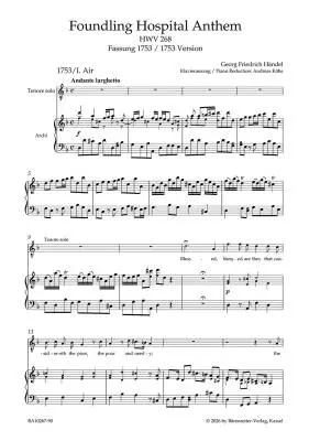 Foundling Hospital Anthem HWV 268 - Handel - Vocal Score, Urtext Edition - Soloists, Mixed Choir, Orchestra