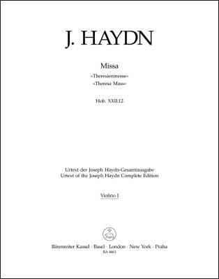 Missa in B-flat Major Hob.XXII:12 ''Theresa Mass'' - Haydn - Violin I Part, Urtext Edition