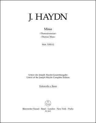 Missa in B-flat Major Hob.XXII:12 ''Theresa Mass'' - Haydn - Cello/Double Bass Part, Urtext Edition