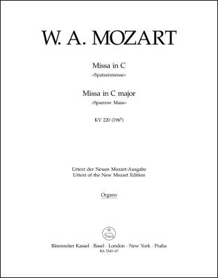 Missa in C Major K. 220 (196b) ''Sparrow Mass'' - Mozart - Organ Part, Urtext Edition