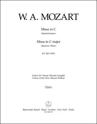 Missa in C Major K. 220 (196b) \'\'Sparrow Mass\'\' - Mozart - Organ Part, Urtext Edition