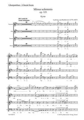 Missa Solemnis Op. 123 - Beethoven - Choral Score, Urtext Edition