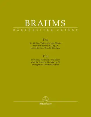 Baerenreiter Verlag - Trio for Violin, Violoncello and Piano - Brahms/Kirchner - Parts Set