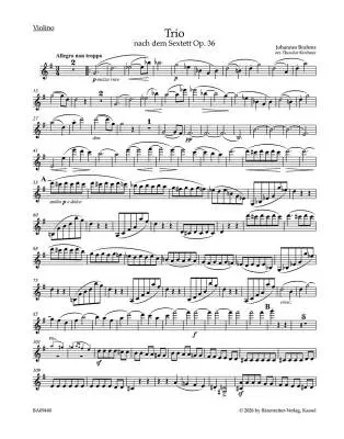 Trio for Violin, Violoncello and Piano - Brahms/Kirchner - Parts Set