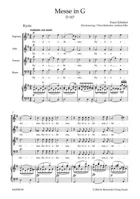Mass in G major D 167, Second Version - Schubert - Vocal Score