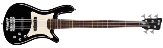 Warwick - Pro Series Streamer CV 5-String Bass Guitar - Solid Black High Polish