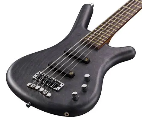 Pro Series Corvette Ash 5-String Bass Guitar with Active Pickups and Electronics - Nirvana Black Transparent Satin
