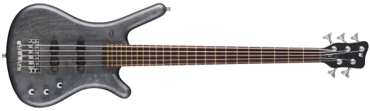 Warwick - Pro Series Corvette Ash 5-String Bass Guitar with Active Pickups and Electronics - Nirvana Black Transparent Satin