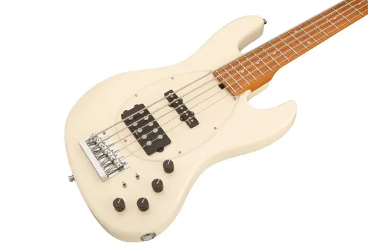 MetroExpress 21-Fret Vintage M/J 5-String Bass, Roasted Maple Fingerboard - Olympic White