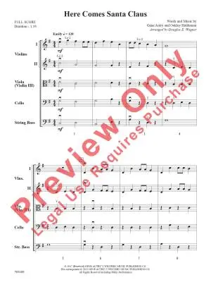 Here Comes Santa Claus - Wagner - String Orchestra - Gr. 1