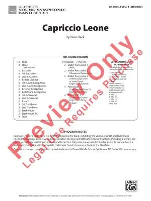 Capriccio Leone - Beck - Concert Band - Gr. 3