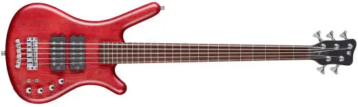 Warwick - Pro Series Corvette $$ 5-String Bass Guitar - Burgundy Red Transparent Satin