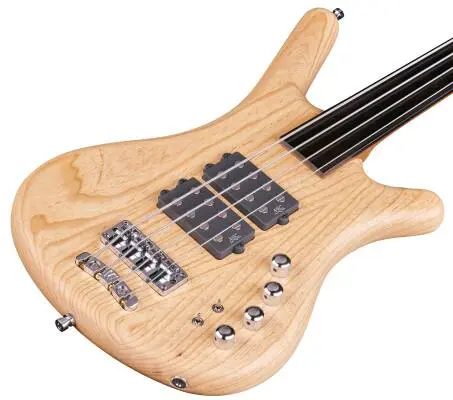 Pro Series Corvette $$ 4-String Fretless Bass Guitar - Natural Transparent Satin