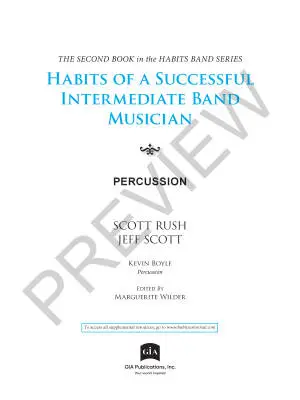 Habits of a Successful Intermediate Band Musician - Rush/Scott - Percussion - Book