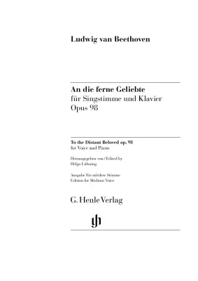 To the Distant Beloved Op. 98 - Beethoven/Luhning - Low Voice/Piano - Book