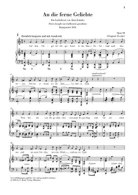 To the Distant Beloved Op. 98 - Beethoven/Luhning - Low Voice/Piano - Book