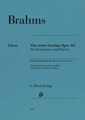 G. Henle Verlag - Four Serious Songs Op. 121 - Brahms/Behr - Vocal Score