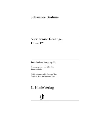 Four Serious Songs Op. 121 - Brahms/Behr - Vocal Score