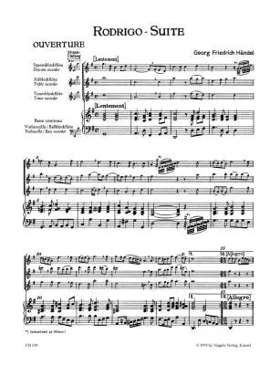 Rodrigo Suite - Handel - Recorder (Flute) Quartet/Piano - Parts Set