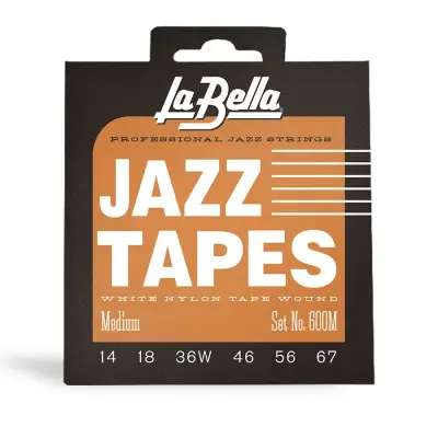 La Bella - Jazz Tapes White Nylon Tape Wound - Medium (14-67)