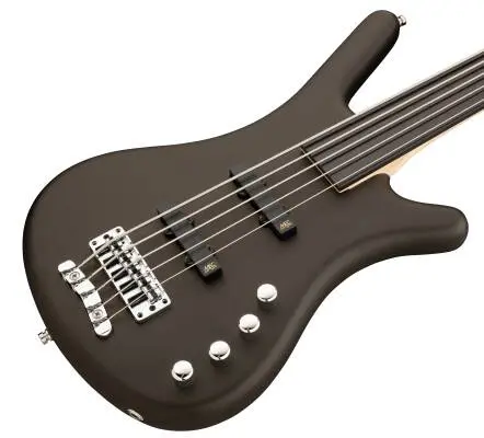 RockBass Corvette Basic 5-String Fretless Bass Guitar - Nirvana Black Transparent Satin