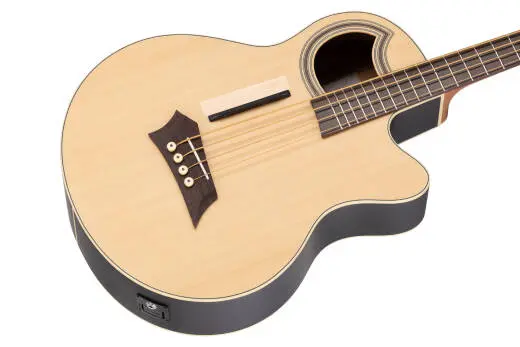 RockBass Alien Standard 4-String Acoustic-Electric Bass Guitar - Natural Transparent Satin