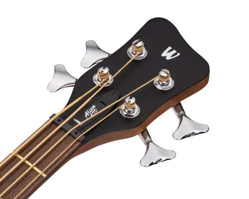 RockBass Alien Standard 4-String Acoustic-Electric Bass Guitar - Solid Black Satin