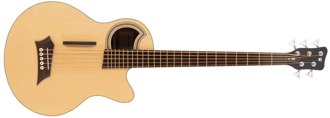 RockBass Alien Standard 5-String Acoustic-Electric Bass Guitar - Natural Transparent Satin