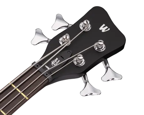 RockBass Alien Deluxe Hybrid Thinline Acoustic-Electric Bass Guitar - Solid Black Satin