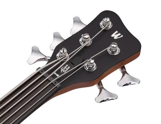 RockBass Alien Deluxe Hybrid Thinline Fretless 5-String Acoustic-Electric Bass Guitar - Natural Transparent Satin
