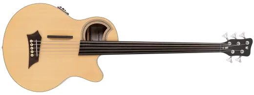 Warwick - RockBass Alien Deluxe Hybrid Thinline Fretless 5-String Acoustic-Electric Bass Guitar - Natural Transparent Satin