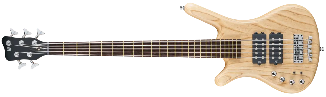 Pro Series Corvette $$ 5-String Left-Handed Bass Guitar - Natural Transparent Satin