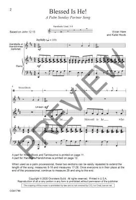 Blessed Is He - Hare/Houts - Choral Octavo - Unison/2-Pt Accompanied
