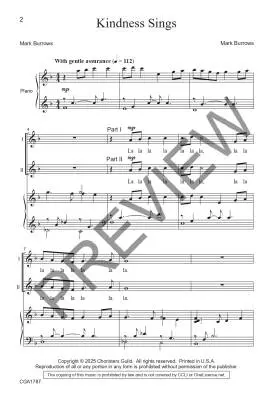 Kindness Sings - Burrows - Choral Octavo - 2-Pt Accompanied