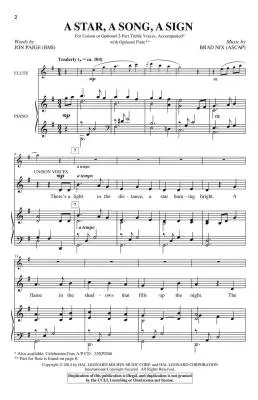 A Star, a Song, a Sign - Paige - Choral Octavo - Unison/2-Pt Accompanied