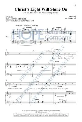 Christ\'s Light Will Shine on - Dengler - Choral Octavo - SATB Accompanied