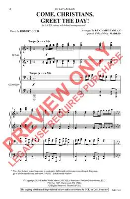 Come, Christians, Greet the Day - Harlan - Choral Octavo - SATB Accompanied