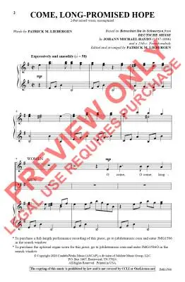 Come, Long-Promised Hope - Liebergen - Choral Octavo - 2-Pt Mixed