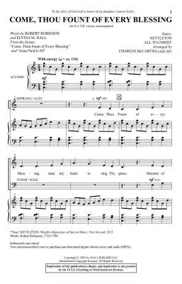 Come, Thou Fount of Every Blessing - McCartha - Choral Octavo - SATB Accompanied