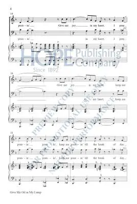 Give Me Oil in My Lamp - McDonald - Choral Octavo - SATB Accompanied